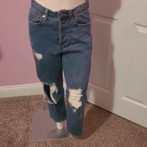 Wild Fable Distressed Button Fly Blue Jeans